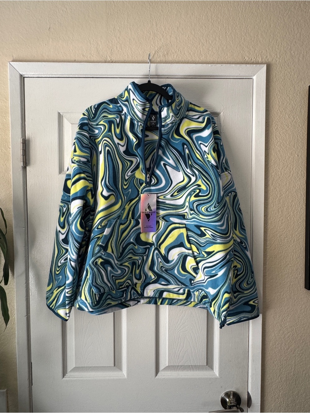 NEW UNO Skechers Swirl Fleece Quarter-Zip Pullover, XL